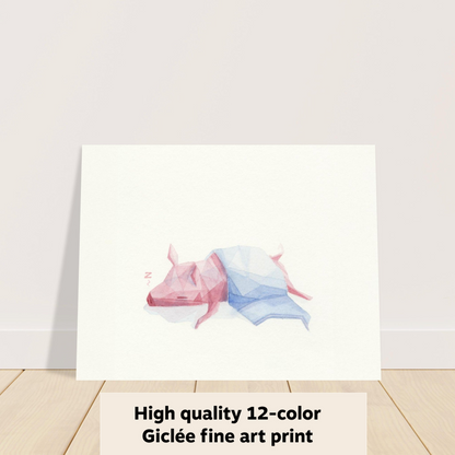 Pig In A Blanket - Fine Art Print